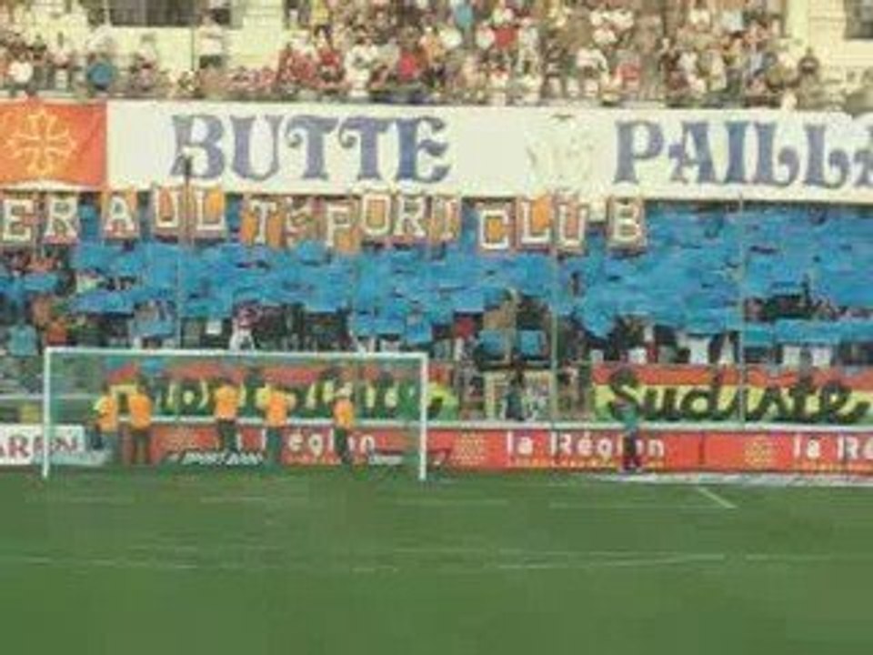MHSC - Boulogne : tifo des Ultras Pailladins
