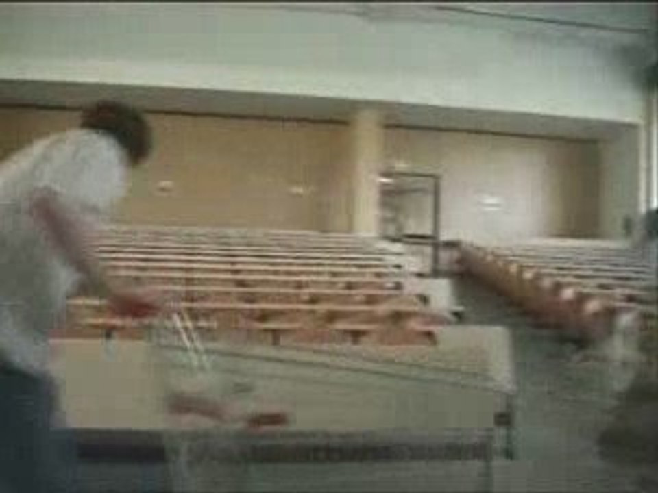 Avez vous déjà vu une course de caddies dans la fac ?