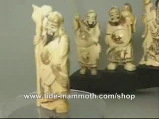 mammoth ivory carving Seven Lucky Gods