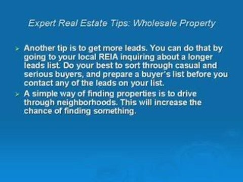 Expert Real Estate Tips-Wholesale Property Guide