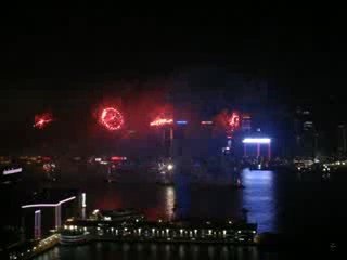 香港　国慶節　ビクトリア湾花火　2