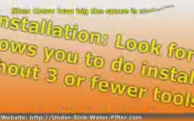 Under Sink Water Filter Information