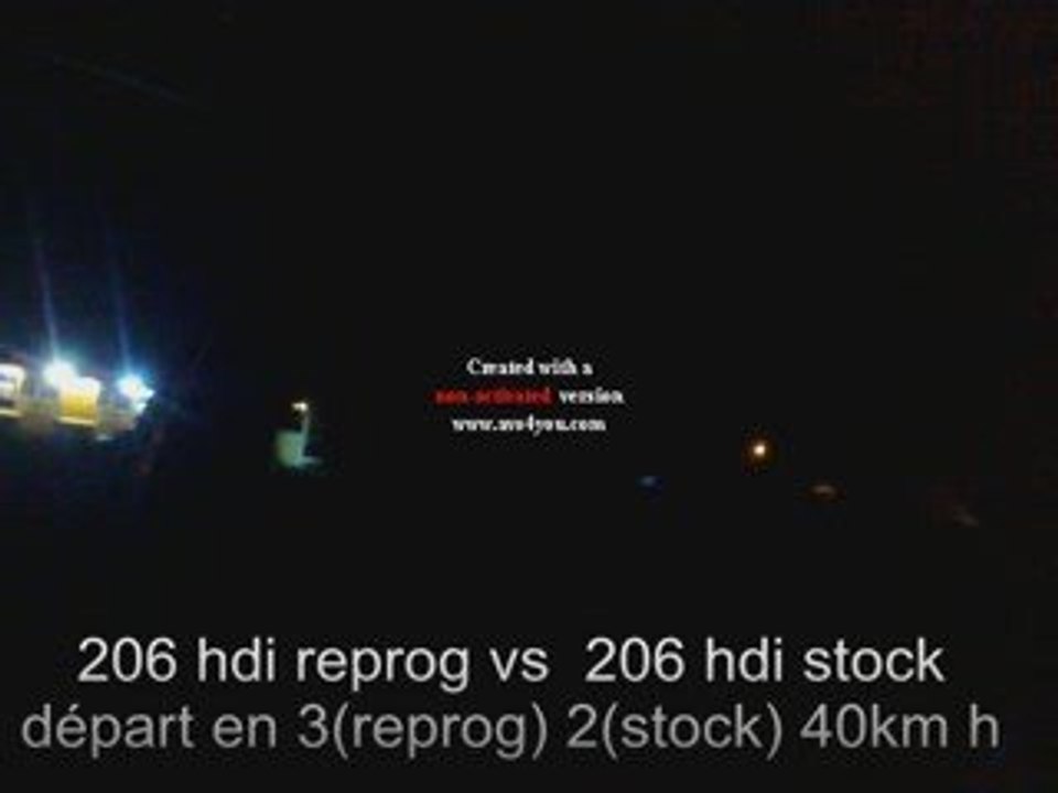 206 hdi reprog 160cv vs 206 hdi stock (90cv)  comparo