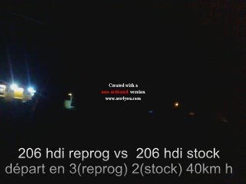 206 hdi reprog 160cv vs 206 hdi stock (90cv) comparo