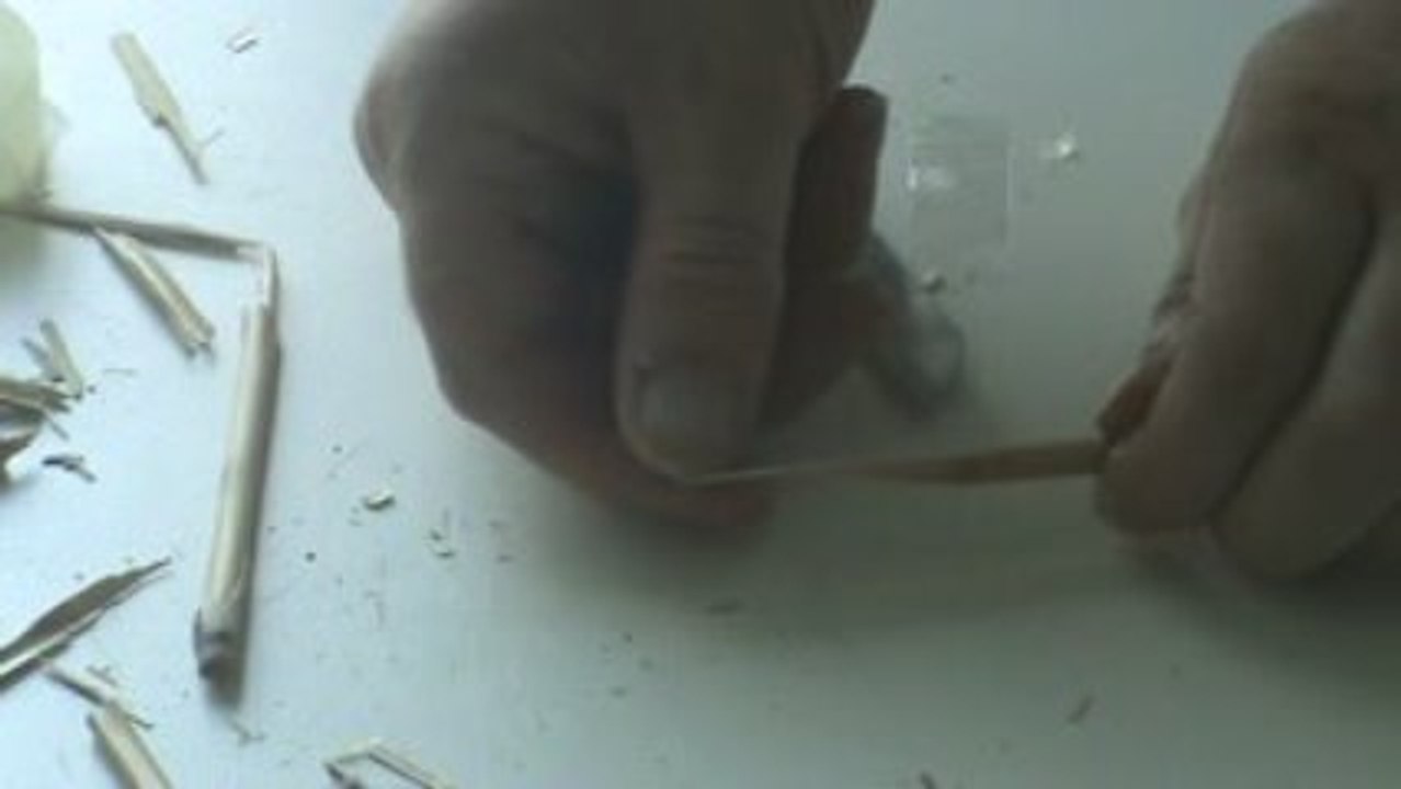 Het snijden van de rietpen