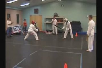 Joey and CJ Swordfighting