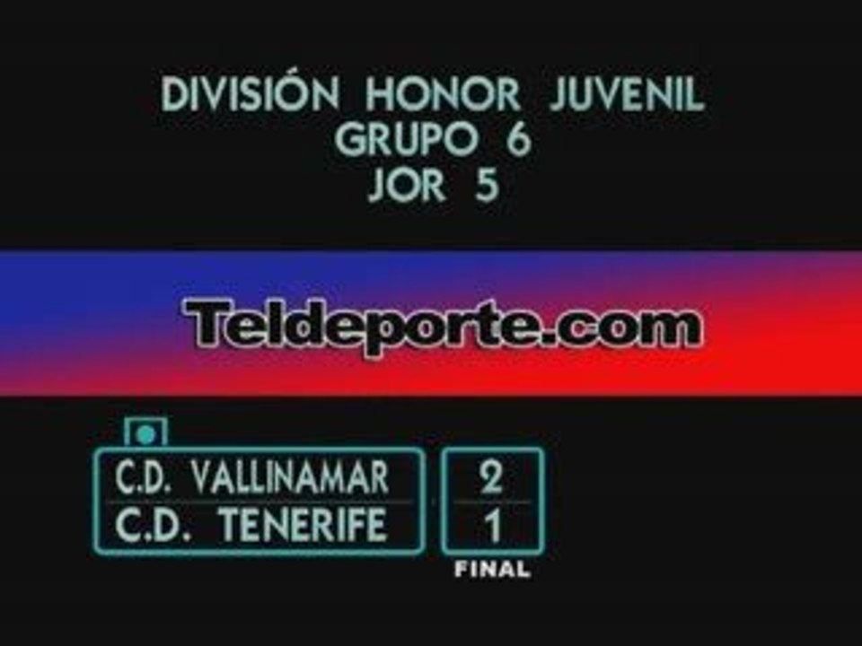 Vallinamar 2 -  Tenerife 1 Juvenil División Honor Jor 5ª