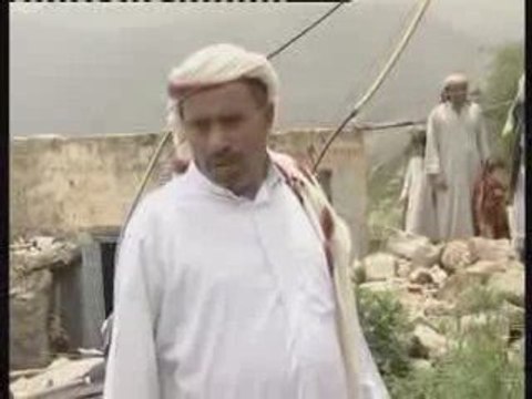 منزل أحد المواطنين خربة الارهابيون الحوثيين في صعدة