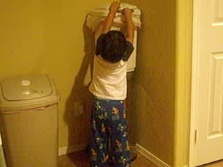 Aaron changing trash bags