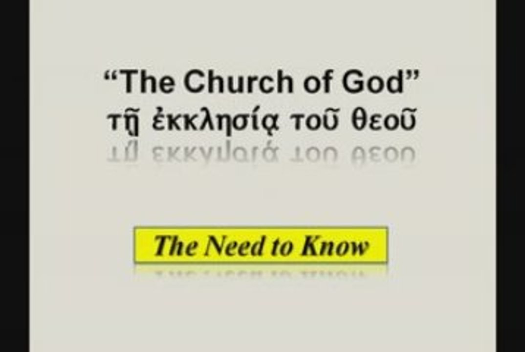 The Church of God (Oct. 4, 2009) 1 Cor. #4