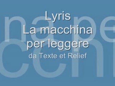 Lyris : la macchina per leggere - sistema di lettura