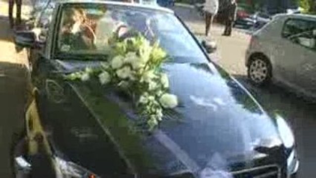 Mariage katy romain arrivee photos