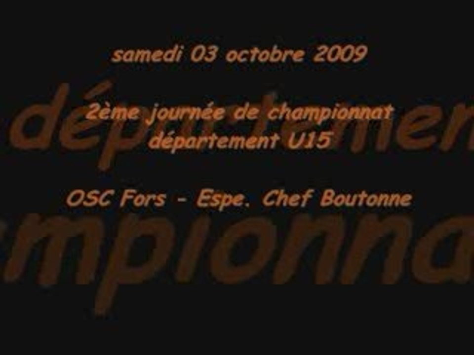 U15 osc fors - espe chef boutonne