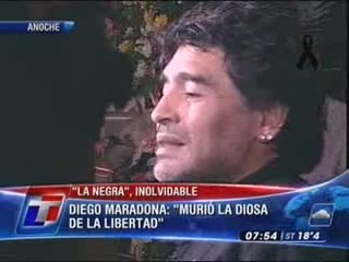 Murió la diosa de la Libertad dijo Diego Maradona
