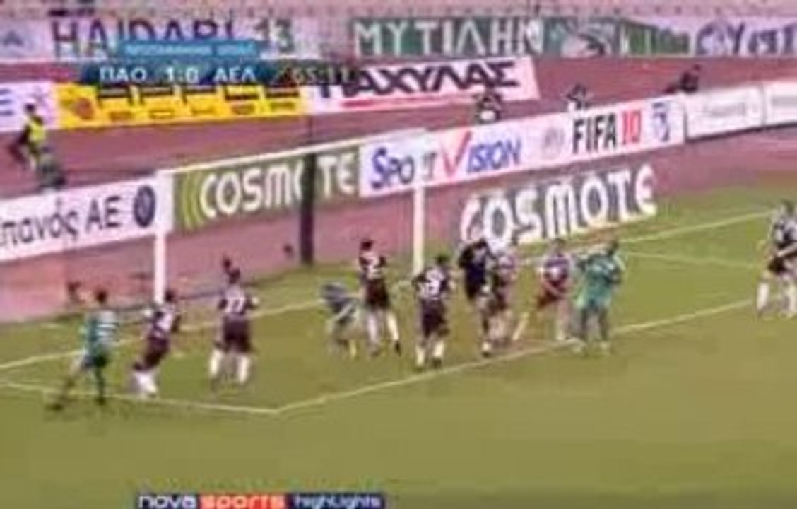 6th Panathinaikos-AEL 4-0 Novasport tv 2009-10 Greece