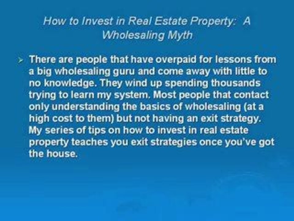 How To Invest In Real Estate Property -WholesaleMythsBusted