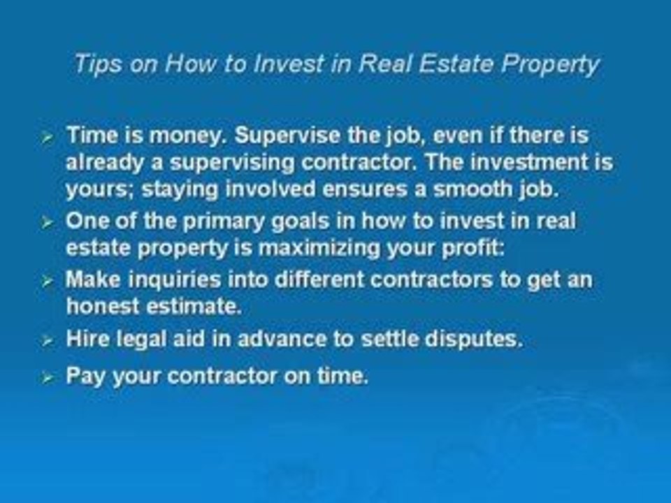 Know How To Invest In Real Estate Property