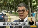 Suspendida audiencia de  Raul Isaias Baduel