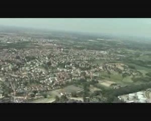 Virage sérré au-dessus de  Strasbourg-Robertsau