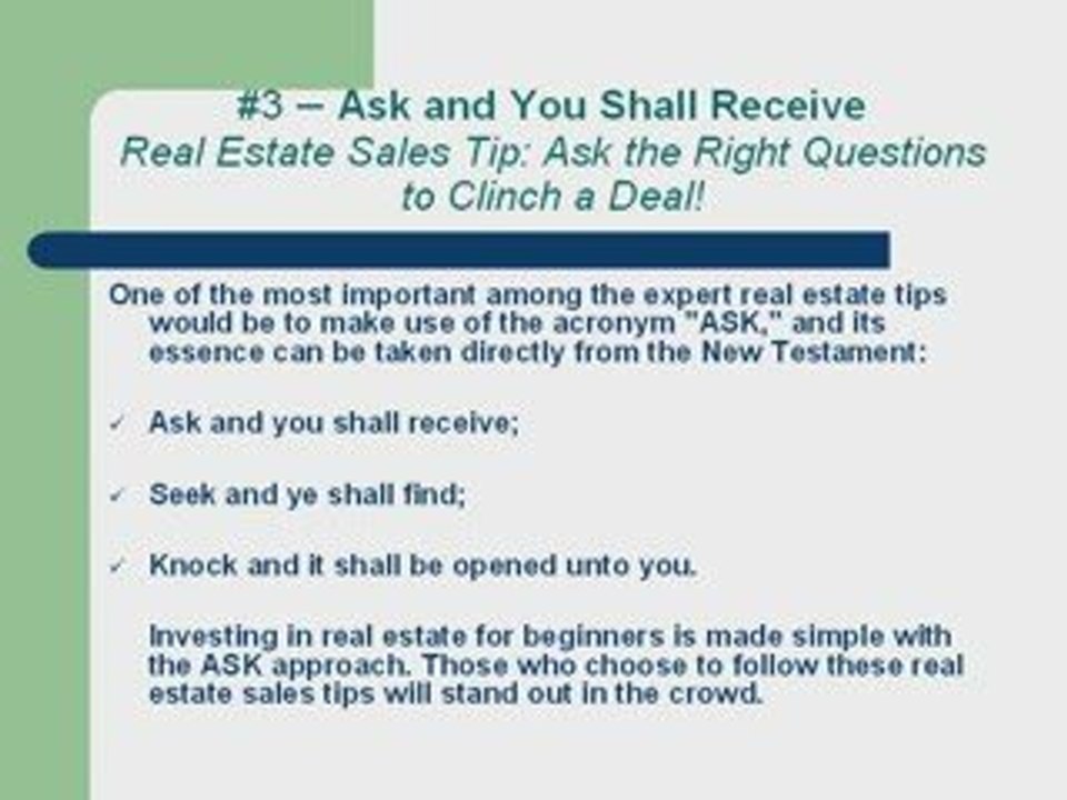 7 expert real estate sales tips
