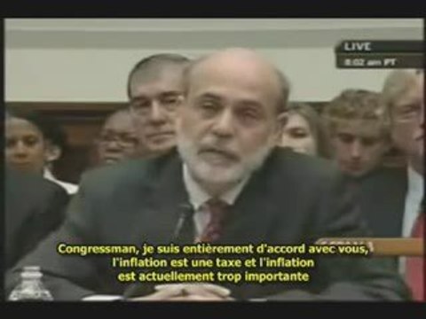 FED: L'inflation est une taxe Ben Bernanke