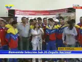 Venezuela recibe con alegría a la aguerrida Vinotinto Sub20