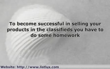 How to sell products in classifieds