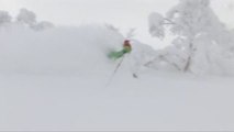 Skiing in Japanese powder Niseko