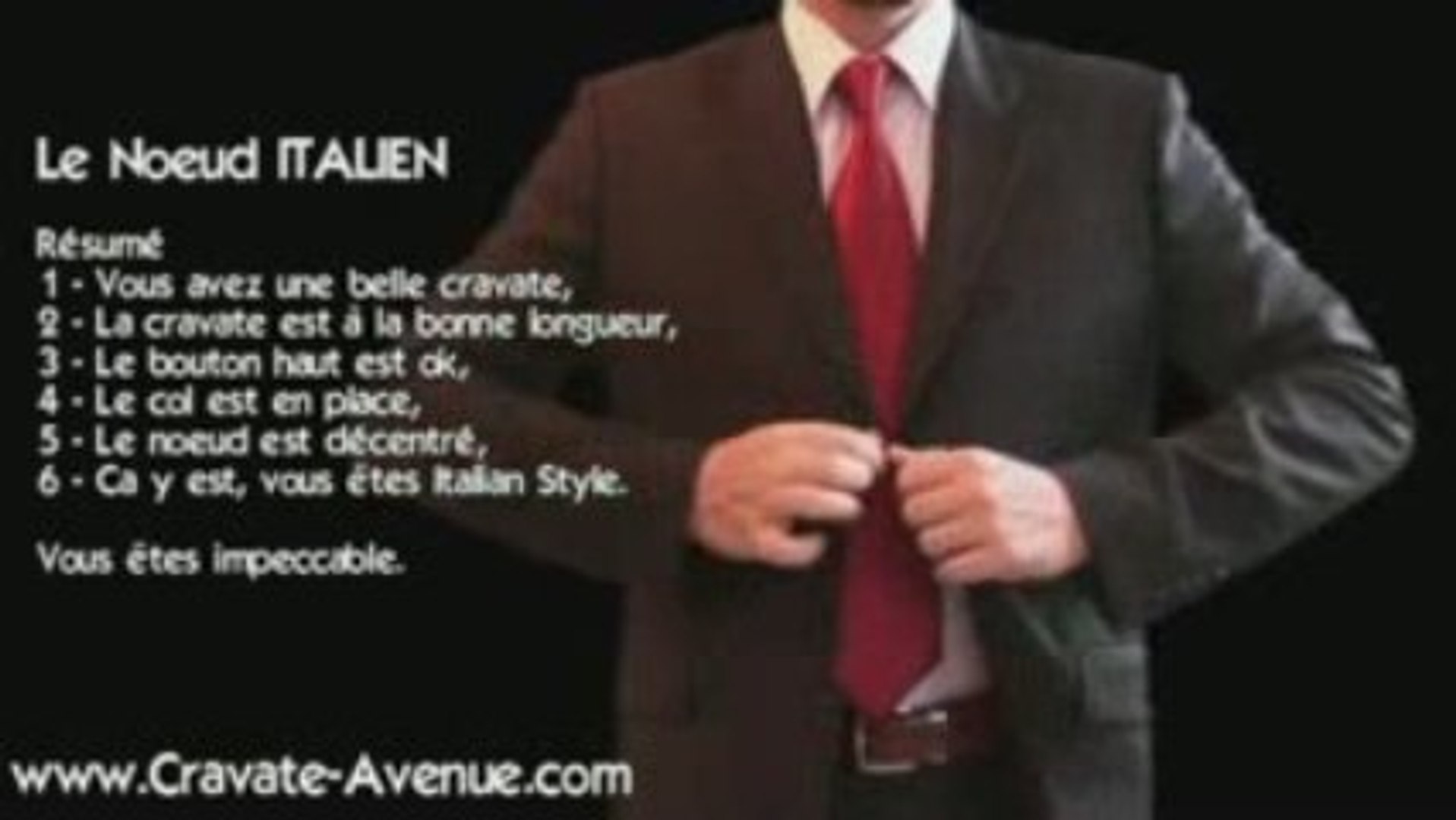Le noeud de cravate Italien - Faire un noeud de cravate - Vidéo Dailymotion