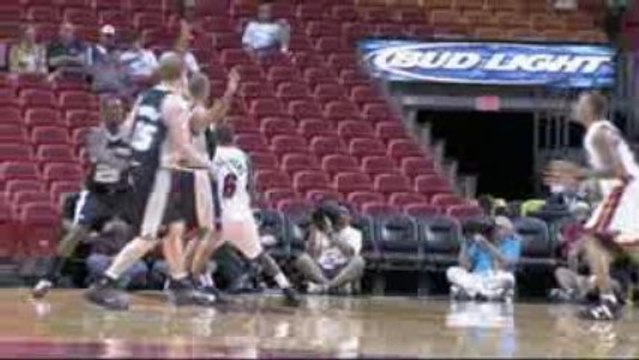 Joel Anthony hangs in the air and gets the hoop and the harm