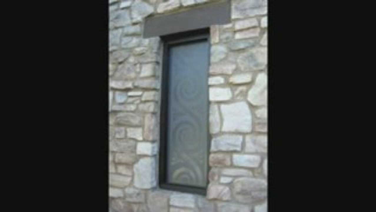 Etched Glass Tub Windows by Sans Soucie Art Glass