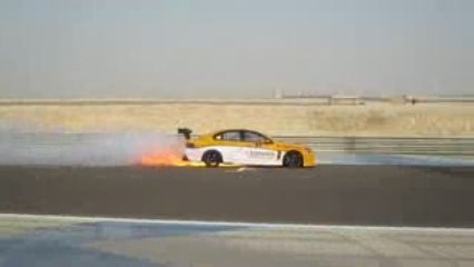 V8 Engine Explodes in Flames - V8 Supercars Middle-East