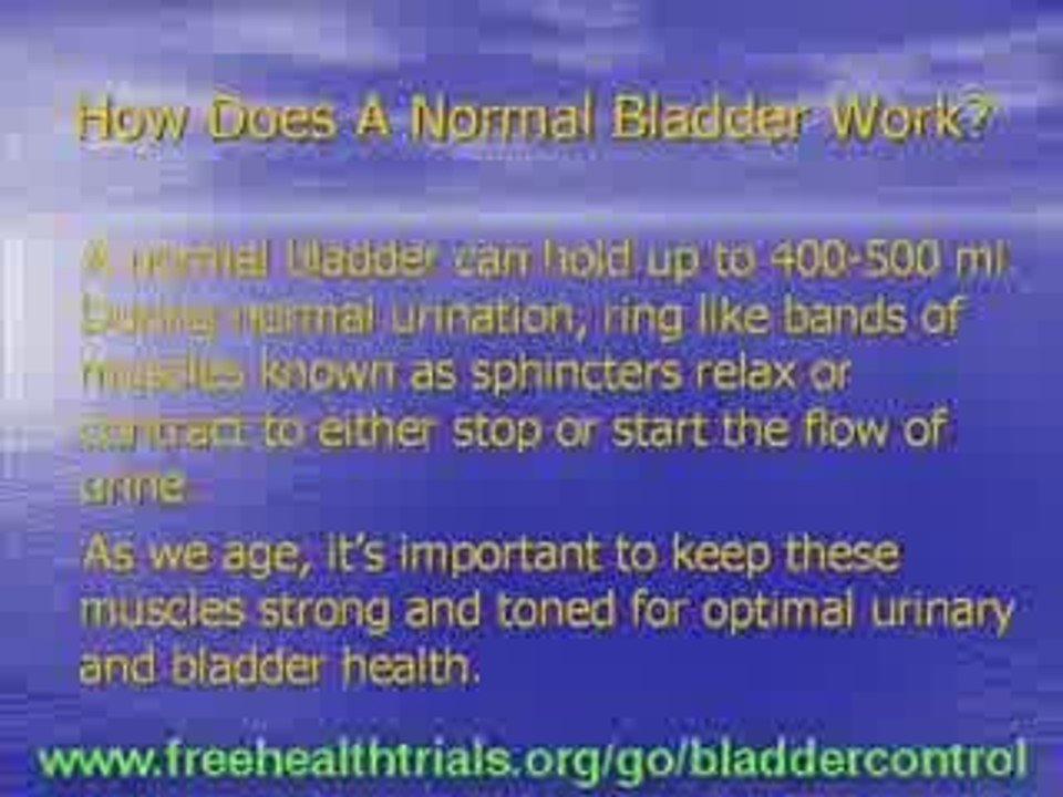 Free Natural Bladder Control Pill 4 Bladder Control Problems video