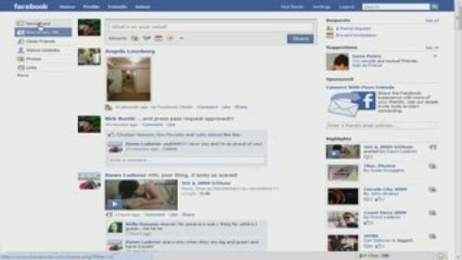 Facebook Login and Home Page