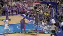 NBA Dirk Nowitzki hustles for the loose ball drives in and g