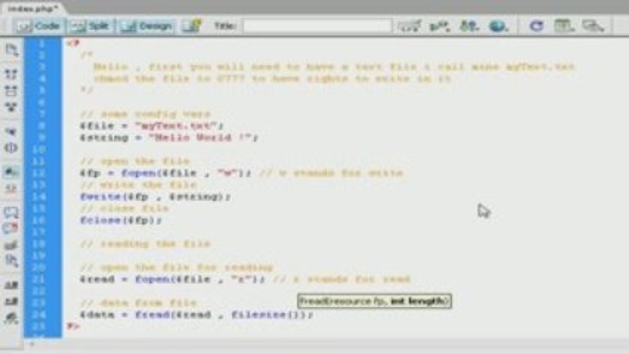 Readin Writeing and Appending Text Files Using PHP