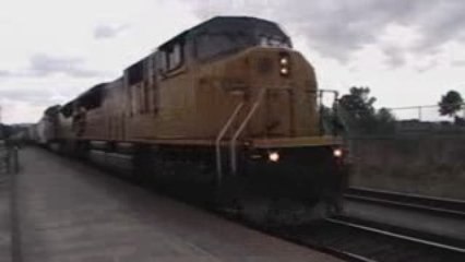 UP #8302 W/ a Grain Train & CP Unit Trailing!!