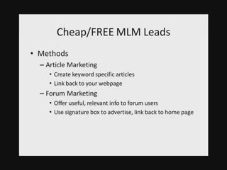 2 Awesome Ways To Get Cheap MLM Leads