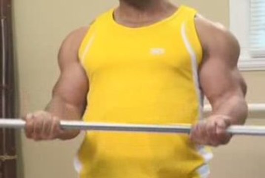 Ayakta Pazu İçin Halter Kaldırma Standing Bicep Barbell Curl
