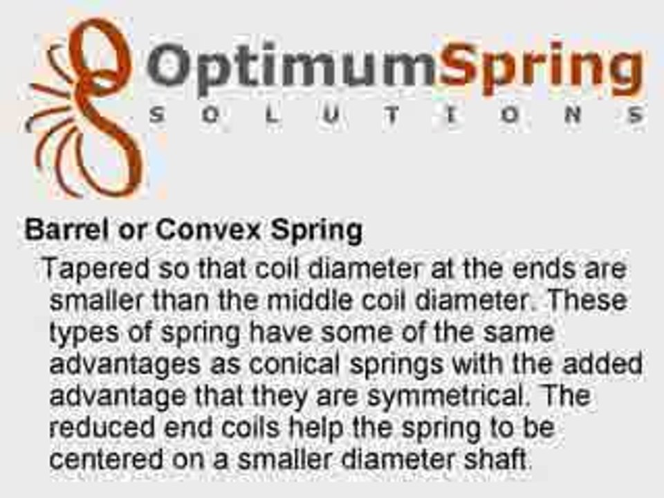 Barrel Convex Biconical Spring Manufacturer Video