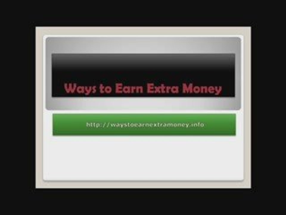 Ways to Earn Extra Money