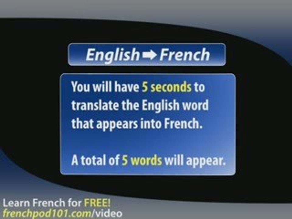 Learn French - French Video Vocabulary Newbie series #4