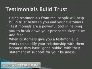 Marketing With Customer Testimonials