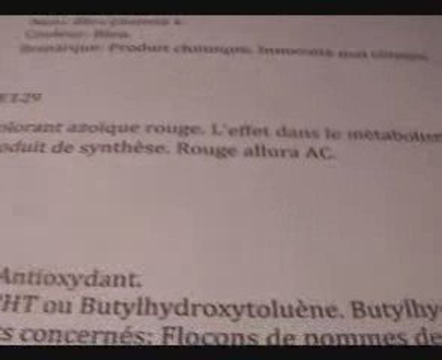 LLP Additifs alimentaires poisons Chewing gums