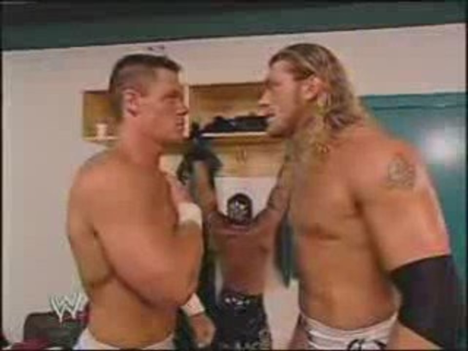 Edge, John Cena & Rey Mysterio Backstage.