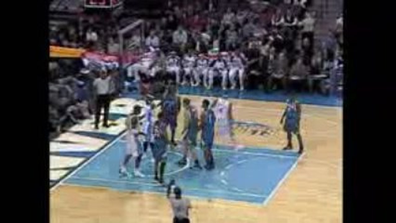 NBA Kenyon Martin grabs the loose ball, gets fouled and sink