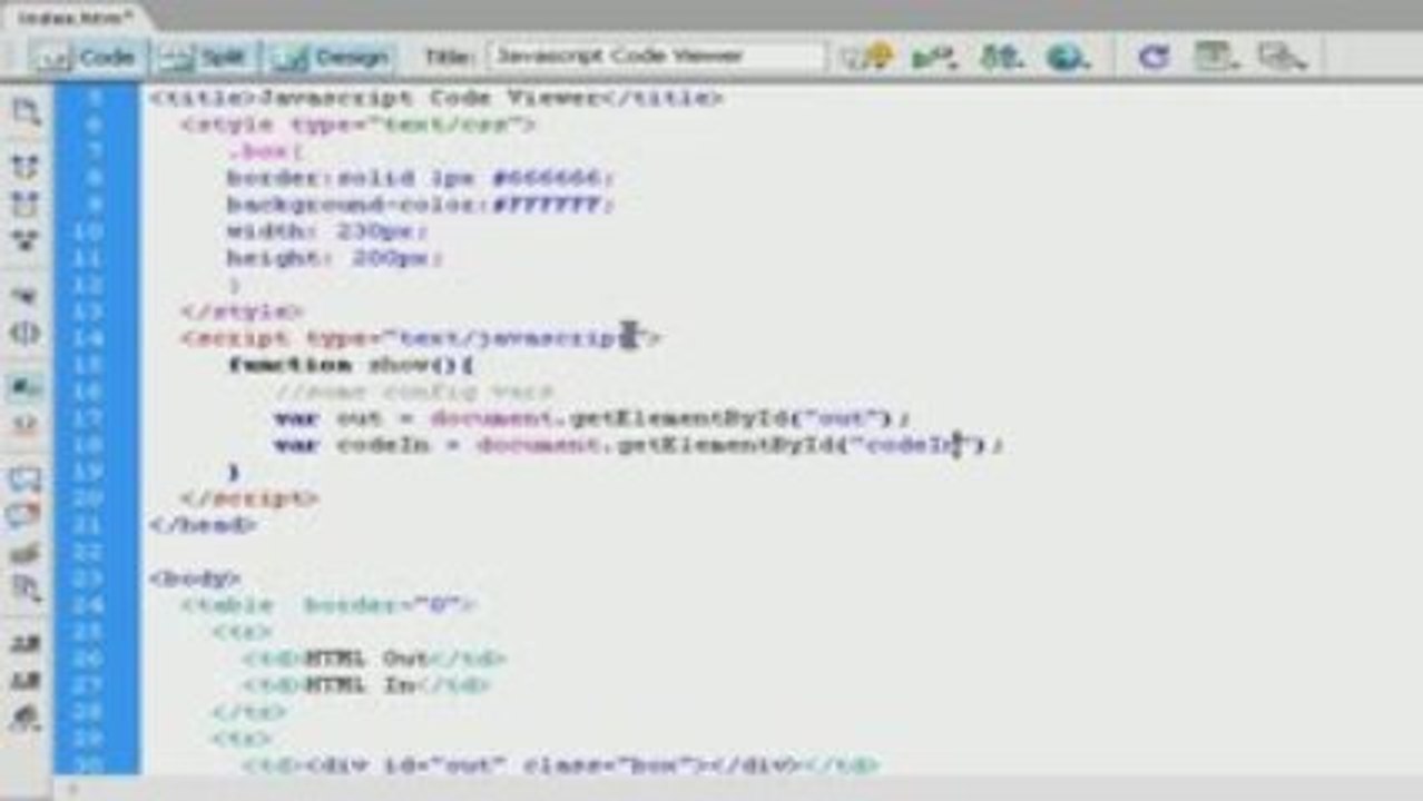 Javascript Code Viewer