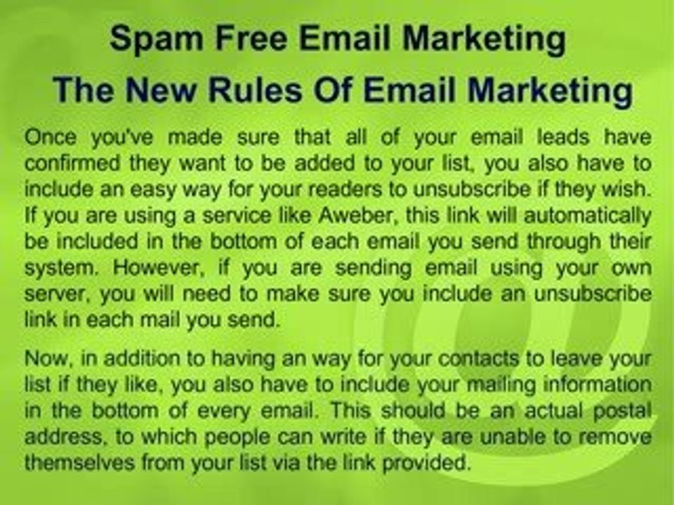 Spam Free Email Marketing
