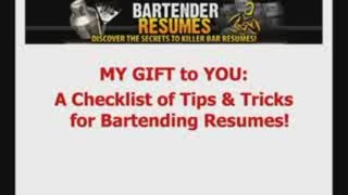 Bartender Resume Secrets!