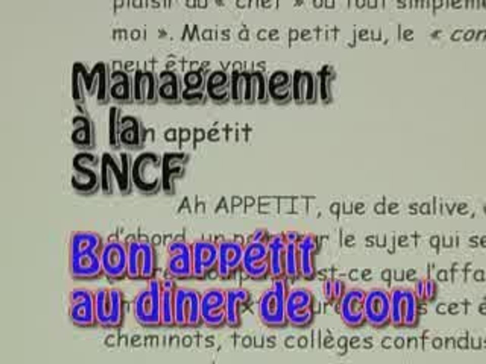 diner de con Management SNCF